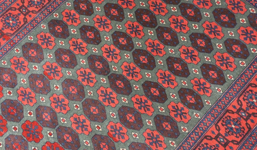 Afghansk teppe - 170 x 130 cm - mørk rød