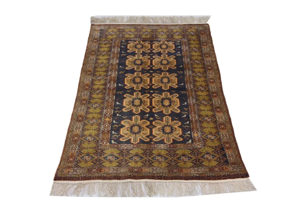 Afghansk teppe - 175 x 108 cm - blå
