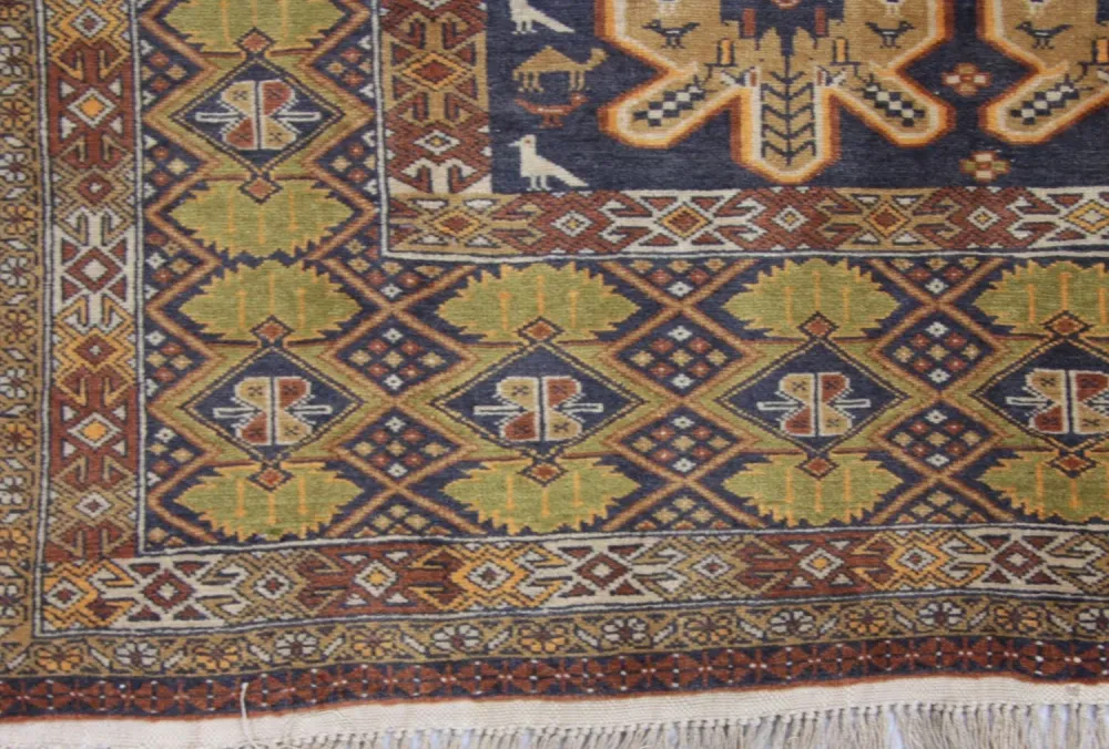 Afghansk teppe - 175 x 108 cm - blå