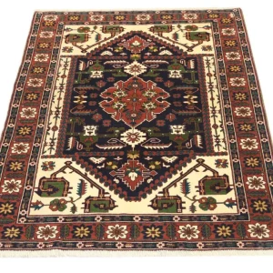 Afghansk teppe - 182 x 129 cm - mørkeblå