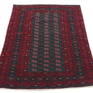 Afghansk teppe - 189 x 124 cm - mørk rød