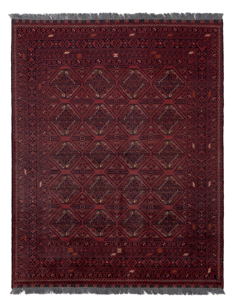 Afghansk teppe - 191 x 151 cm - rød