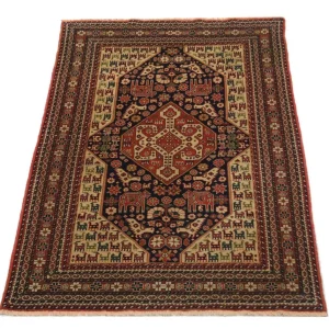 Afghansk teppe - 193 x 126 cm - mørk rød