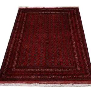 Afghansk teppe - 193 x 144 cm - mørk rød