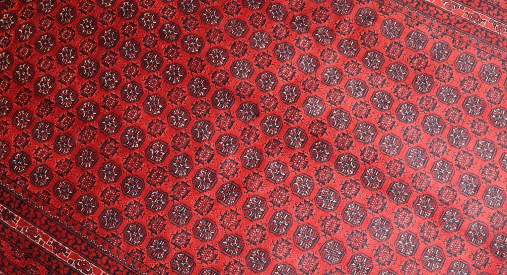 Afghansk teppe - 193 x 144 cm - mørk rød
