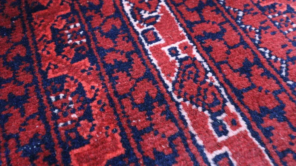 Afghansk teppe - 193 x 144 cm - mørk rød