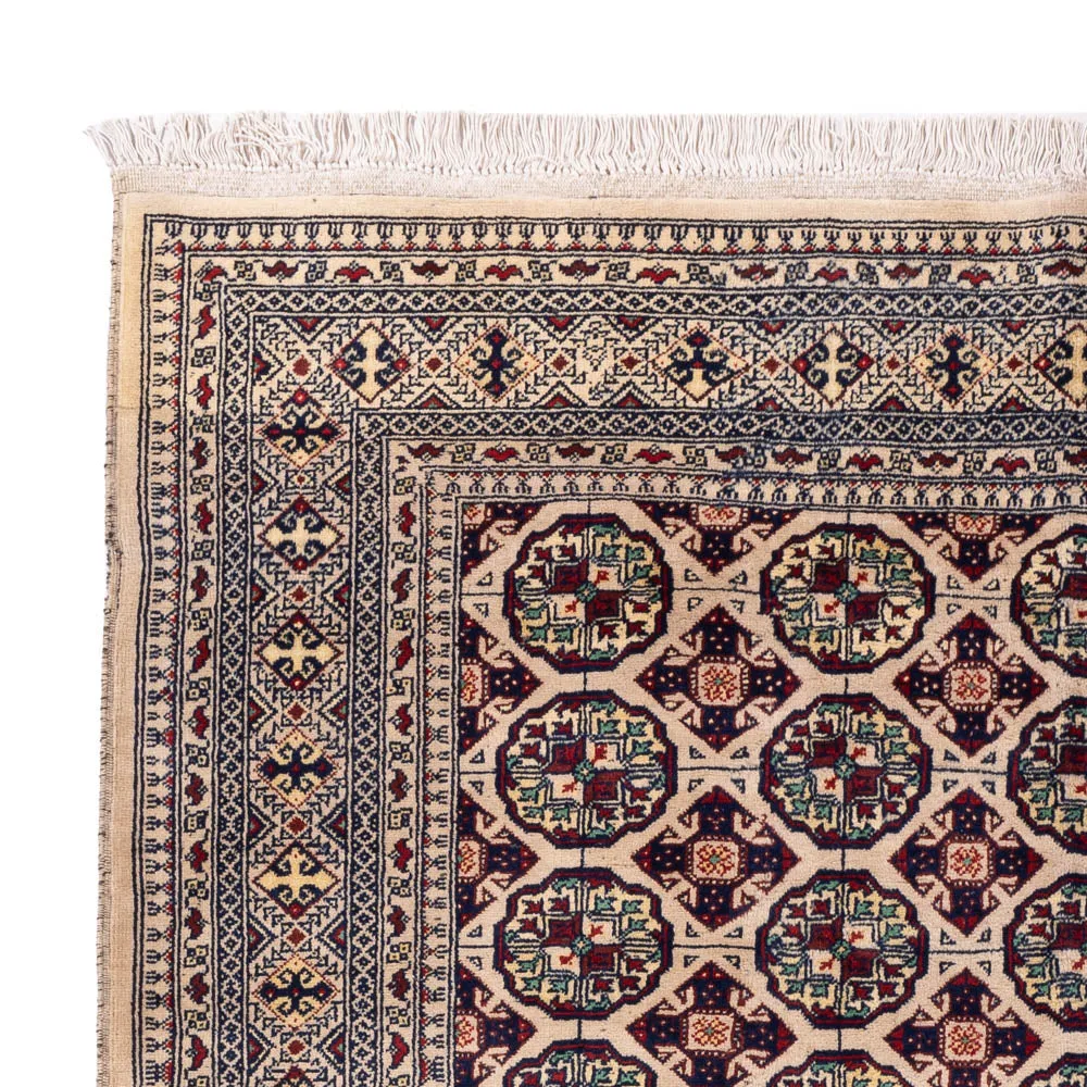 Afghansk teppe - 194 x 151 cm - lysegrå