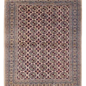 Afghansk teppe - 194 x 151 cm - lysegrå