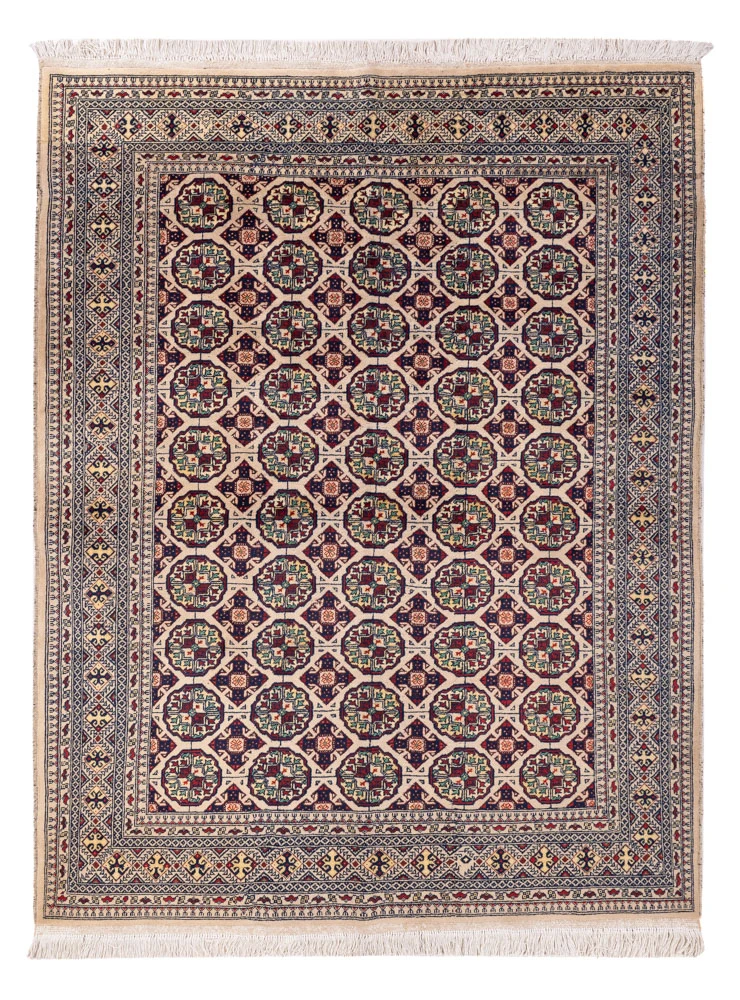 Afghansk teppe - 194 x 151 cm - lysegrå