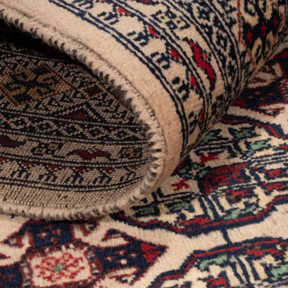 Afghansk teppe - 194 x 151 cm - lysegrå