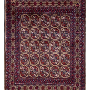 Afghansk teppe - 195 x 148 cm - mørk beige