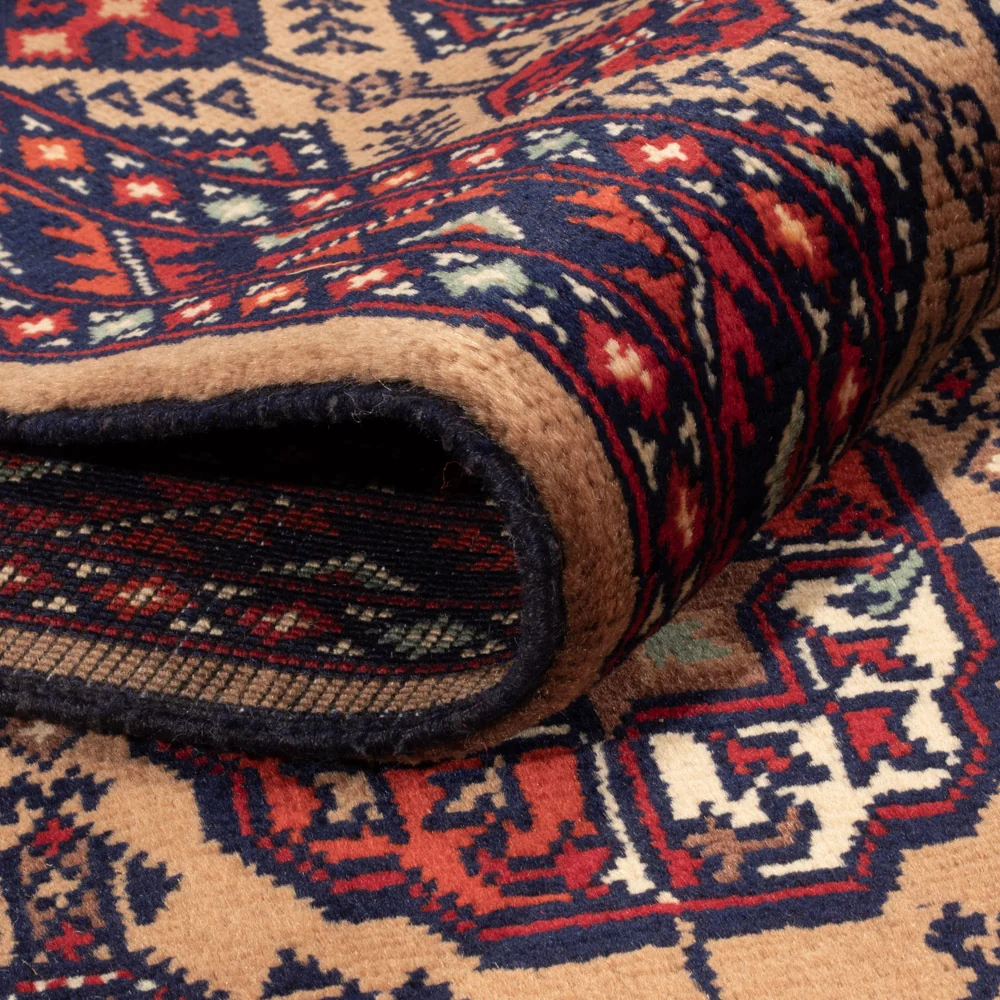 Afghansk teppe - 195 x 148 cm - mørk beige
