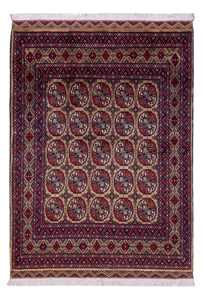 Afghansk teppe - 195 x 148 cm - mørk beige