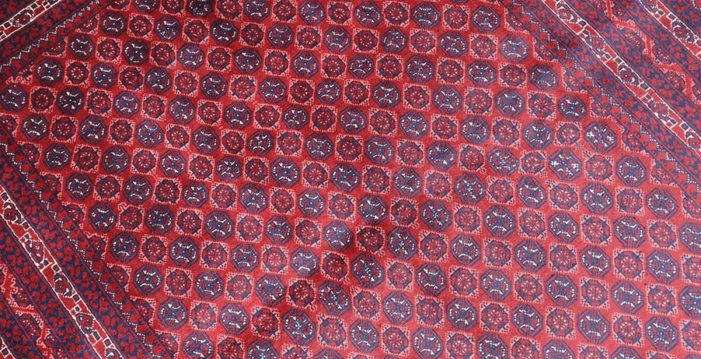 Afghansk teppe - 195 x 151 cm - mørk rød