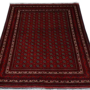 Afghansk teppe - 196 x 147 cm - mørk rød