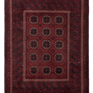 Afghansk teppe - 197 x 151 cm - rød