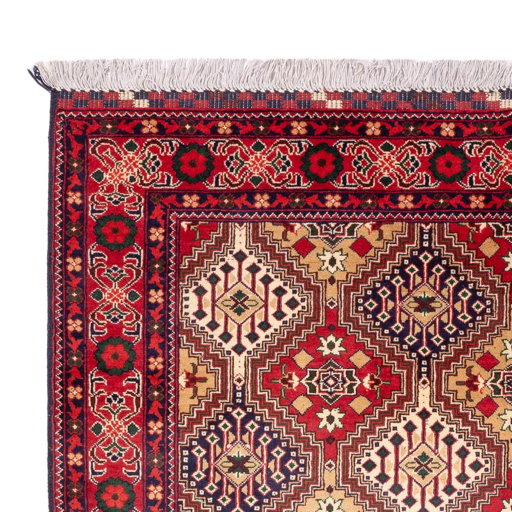 Afghansk teppe - 198 x 152 cm - flerfarget