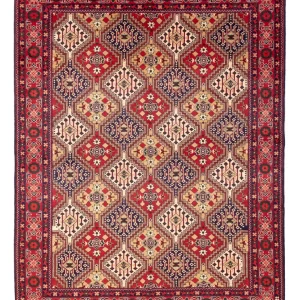 Afghansk teppe - 198 x 152 cm - flerfarget