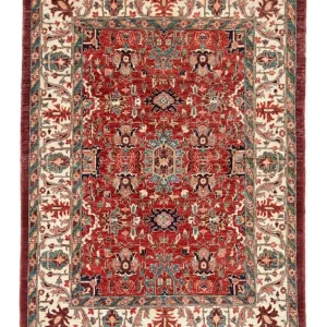 Afghansk teppe - 200 x 148 cm - mørk rød