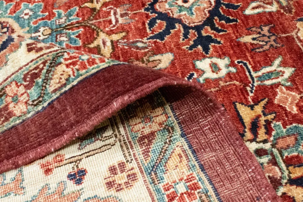 Afghansk teppe - 200 x 148 cm - mørk rød