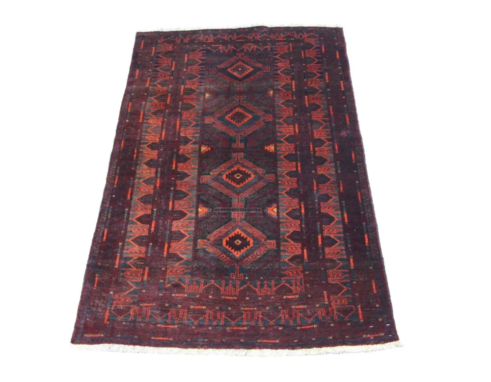 Afghansk teppe - 208 x 123 cm - blå