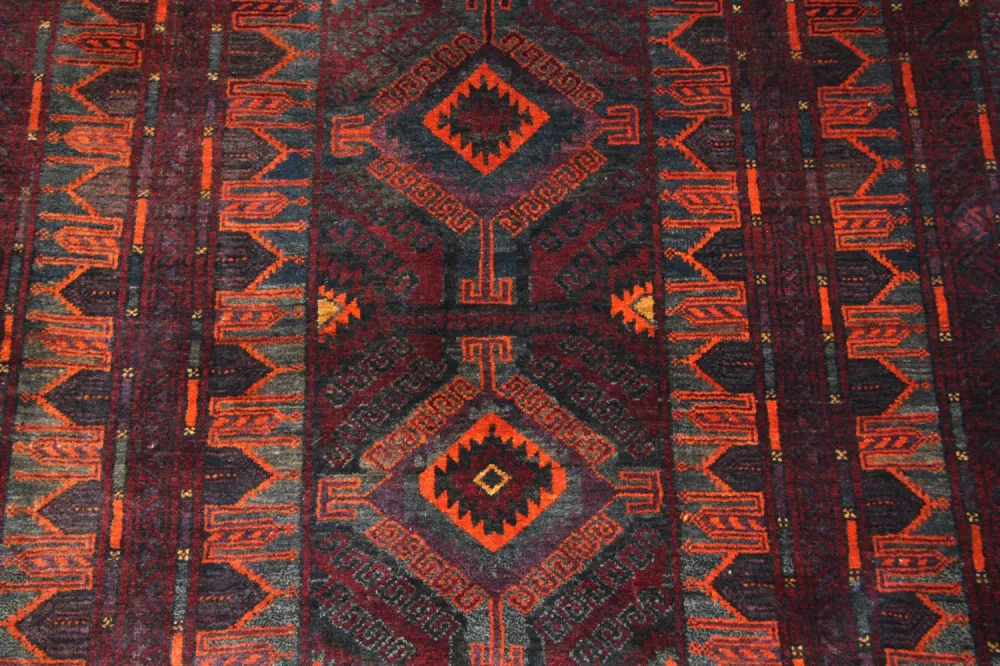 Afghansk teppe - 208 x 123 cm - blå