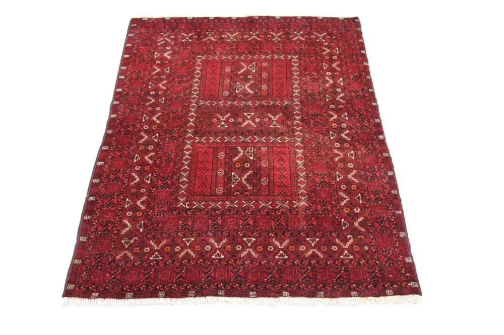 Afghansk teppe - 208 x 150 cm - rød