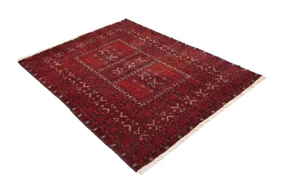 Afghansk teppe - 208 x 150 cm - rød