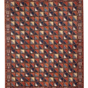 Afghansk teppe - 215 x 176 cm - flerfarget