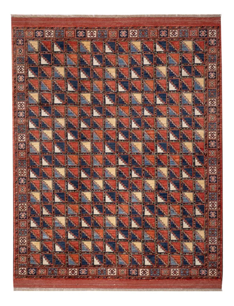 Afghansk teppe - 215 x 176 cm - flerfarget