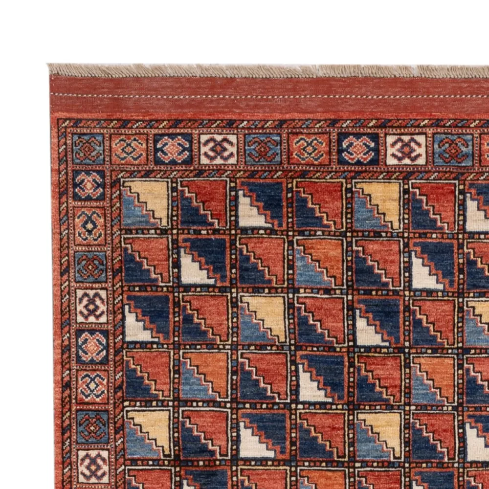 Afghansk teppe - 215 x 176 cm - flerfarget