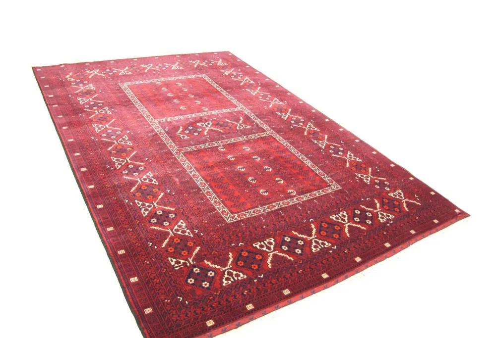 Afghansk teppe - 235 x 161 cm - rød