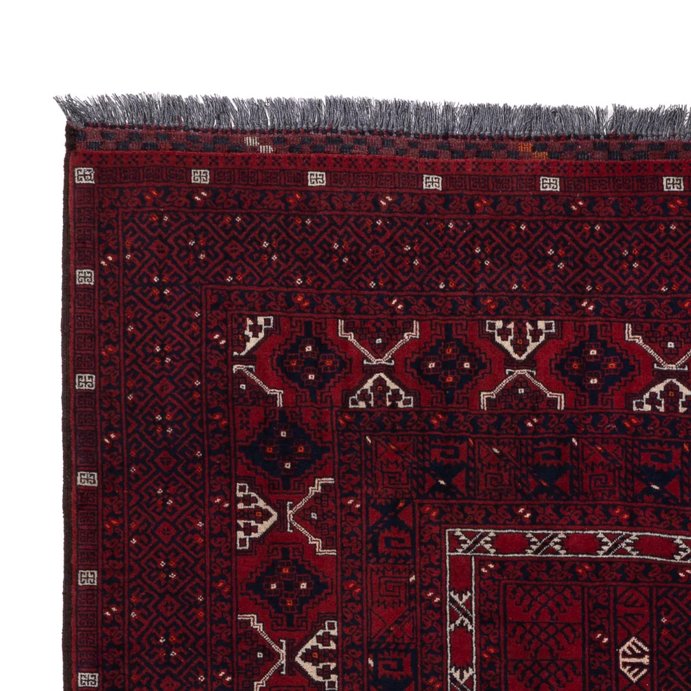 Afghansk teppe - 239 x 163 cm - mørk rød