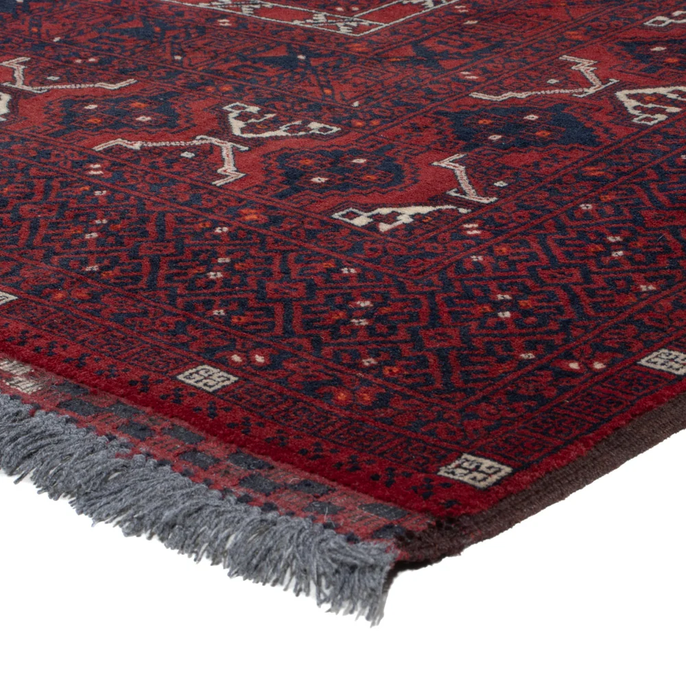 Afghansk teppe - 239 x 163 cm - mørk rød