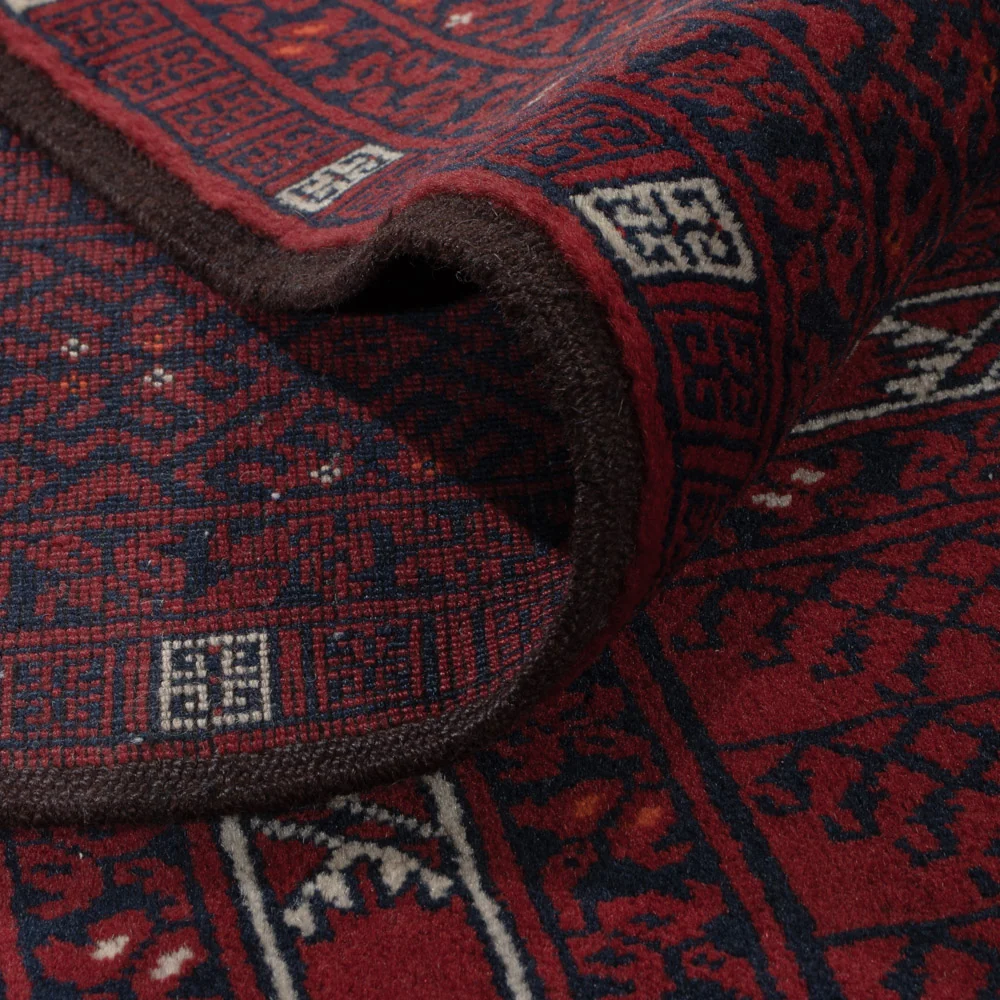 Afghansk teppe - 239 x 163 cm - mørk rød