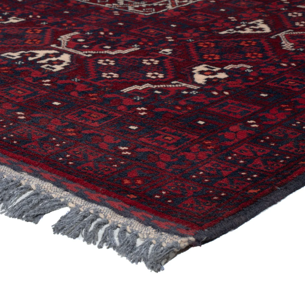 Afghansk teppe - 240 x 152 cm - mørk rød