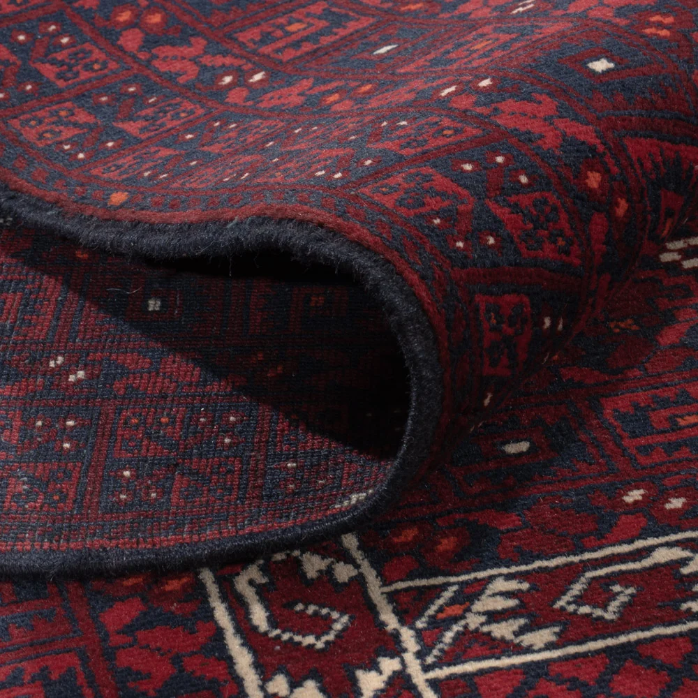 Afghansk teppe - 240 x 152 cm - mørk rød