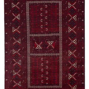 Afghansk teppe - 240 x 153 cm - mørk rød
