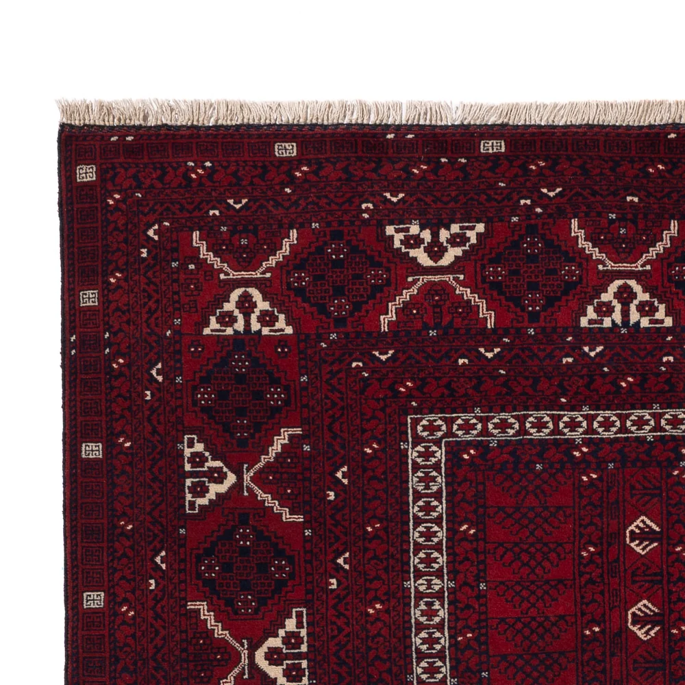 Afghansk teppe - 240 x 153 cm - mørk rød