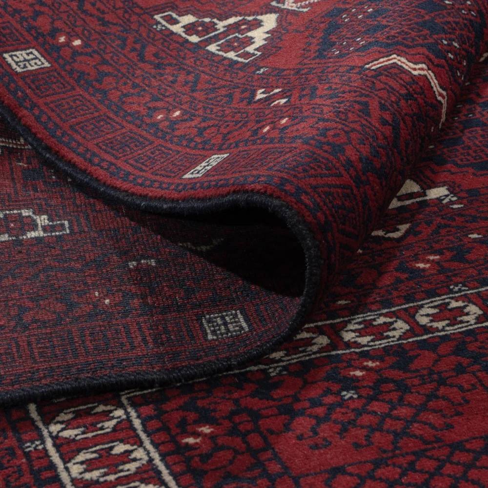 Afghansk teppe - 240 x 153 cm - mørk rød
