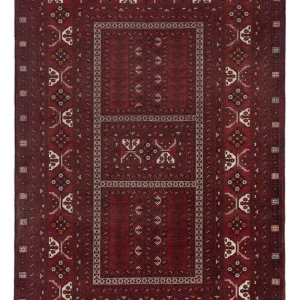 Afghansk teppe - 241 x 156 cm - mørk rød