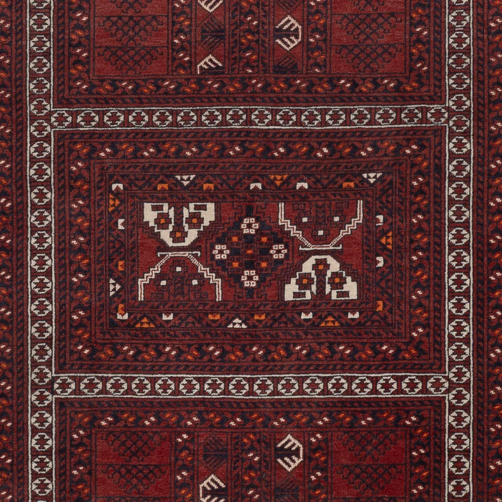Afghansk teppe - 241 x 156 cm - mørk rød