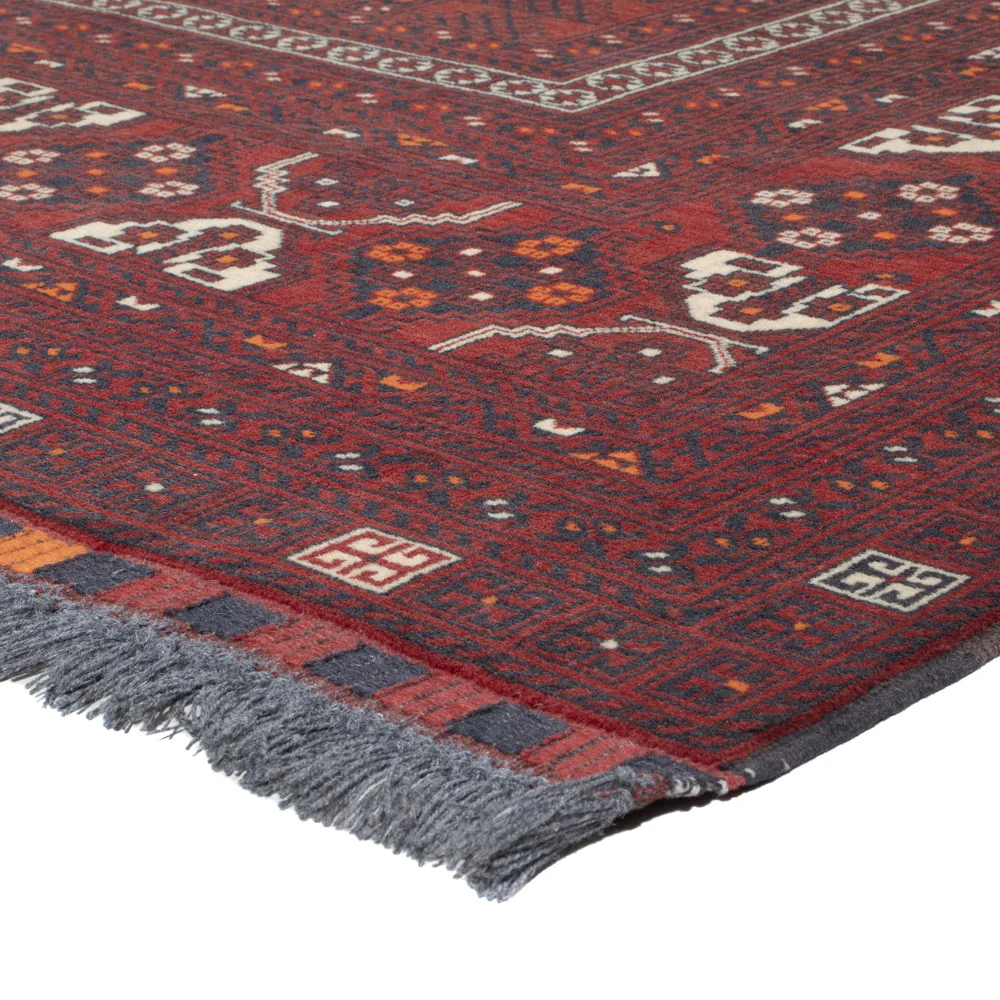 Afghansk teppe - 241 x 156 cm - mørk rød