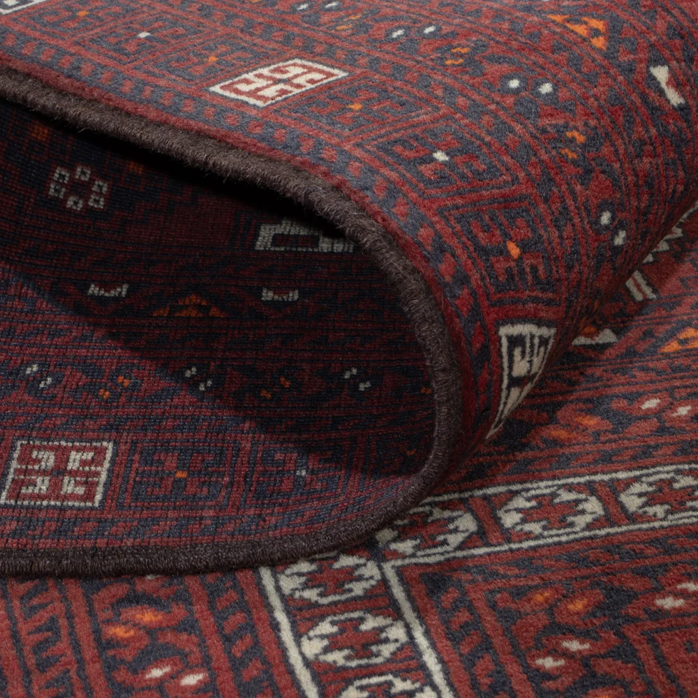 Afghansk teppe - 241 x 156 cm - mørk rød