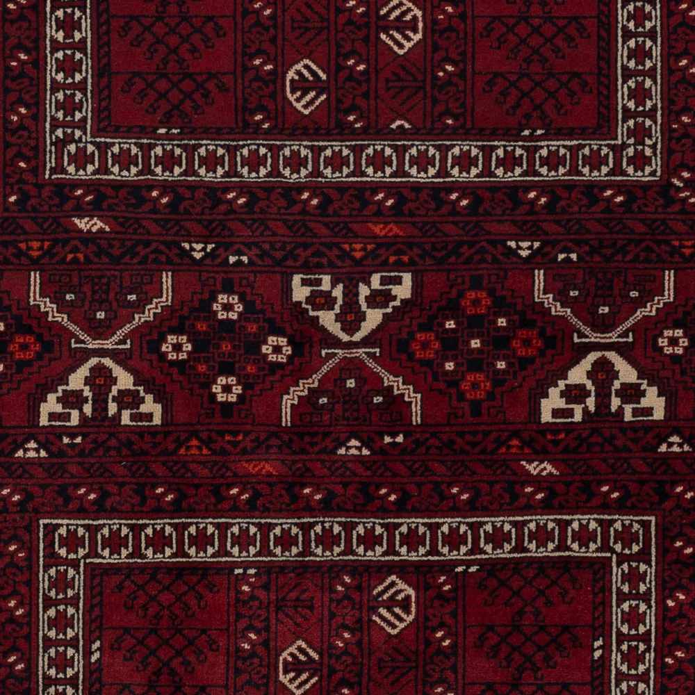 Afghansk teppe - 242 x 153 cm - mørk rød