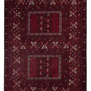 Afghansk teppe - 242 x 165 cm - mørk rød