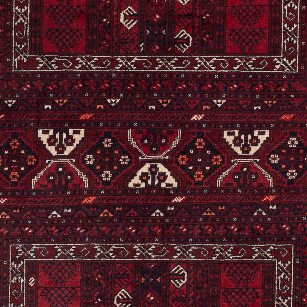 Afghansk teppe - 242 x 165 cm - mørk rød