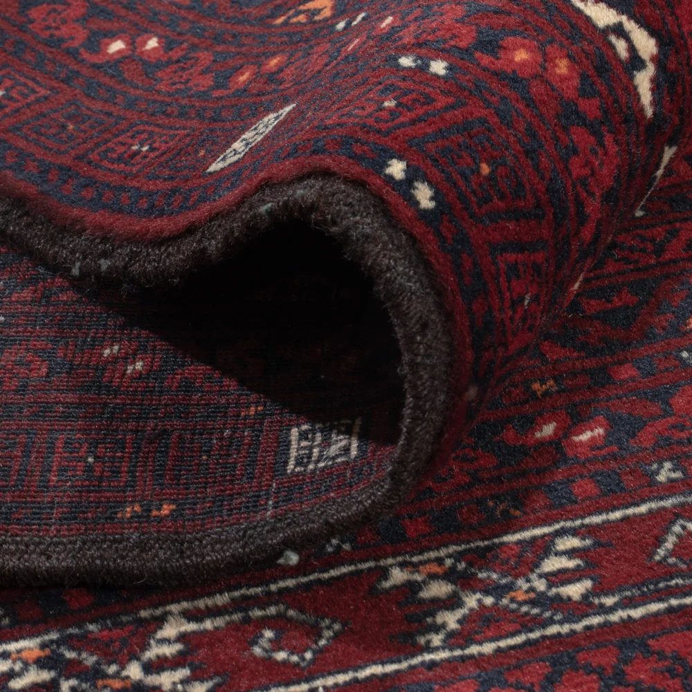 Afghansk teppe - 242 x 165 cm - mørk rød