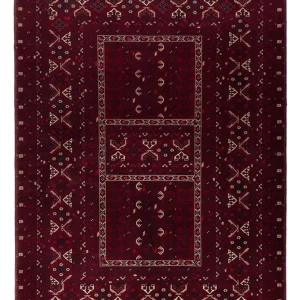 Afghansk teppe - 242 x 166 cm - mørk rød