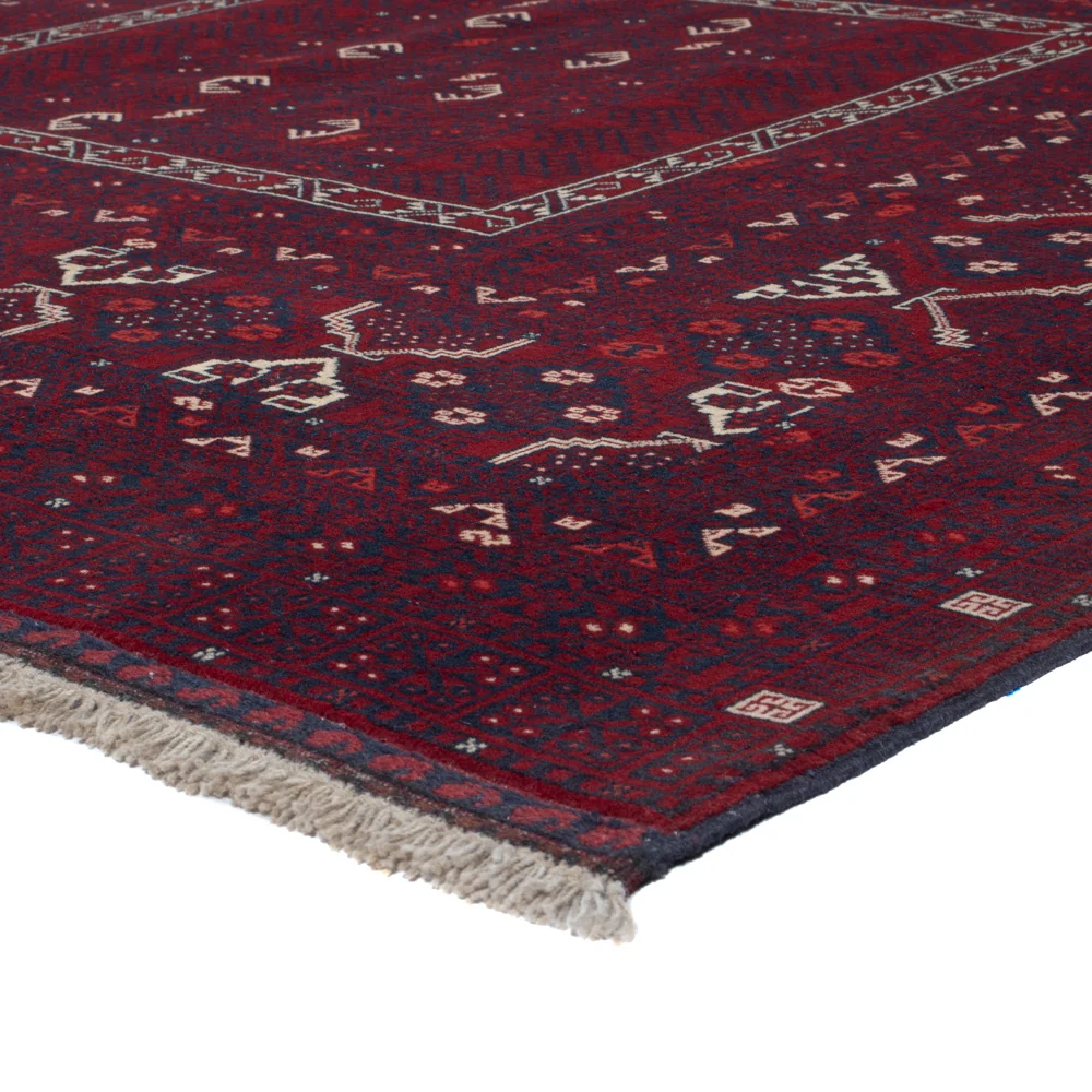 Afghansk teppe - 242 x 166 cm - mørk rød